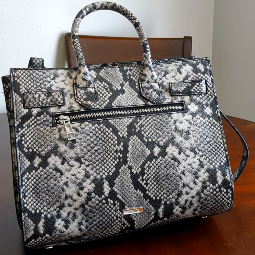 ALDO Faux Snakeskin Satchel